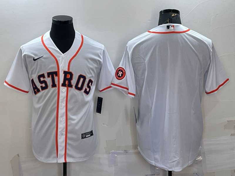 Men%27s Houston Astros Blank White With Patch Stitched MLB Cool Base Nike Jersey->houston astros->MLB Jersey